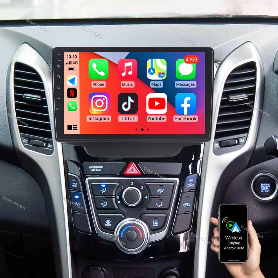 9" For Hyundai Elantra GT 2013-2017 Android 13 Carplay Car Stereo Radio GPS 64G - Image 1 of 4