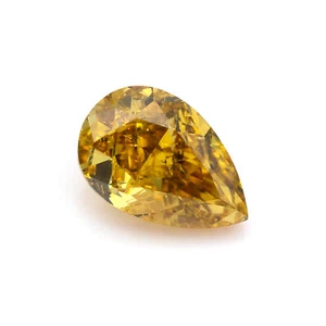 0.21 Carat GIA Certified Natural Loose Diamond Fancy Deep Yellow Pear Shape SI1 - Picture 1 of 7