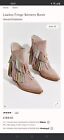 Free People Lawless Leather Cowboy Cowgirl Boots 4.5 - 5 Suede Nude Tan Grey 