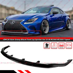 For 2015-18 Lexus RC300 RC350 F-Sport JDM SK Style Gloss Black Front Bumper Lip - Picture 1 of 5