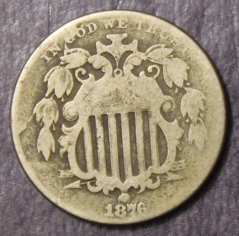 1876 Shield Nickel Good...................Lot 9438 Cover