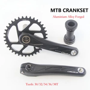MTB Bicycle Crankset Crank 170/175mm 30T 32T 34T 36T 38T Chainring with Bottom - Picture 1 of 30