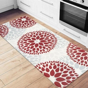 Rugshop Kitchen Mats Modern Floral Circles Anti Fatigue Standing Mat Bath Mats - Picture 1 of 10