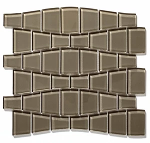 Cruz Bay Studio BG15 Ripple - 11" x 12" Block Random Wall Tile - - Smoke Gloss - Picture 1 of 11