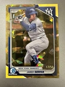2024 Bowman Sapphire Jared Serna 17/50 primer refractor de oro #BCP-68 - Imagen 1 de 2