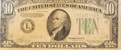 1934 series A 10 dollar bill In Circulated Condition. - Image 1 of 2
