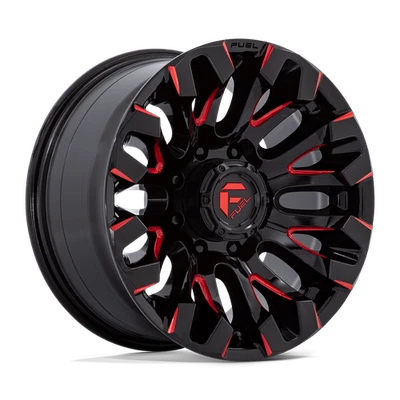 Juego de 4 ruedas 18x9 Fuel D829 Quake brillo negro fresado rojo tinte 8x6,5 (1 mm) Foto 1 de 4