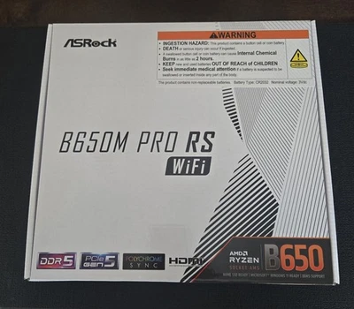 Placa madre ASRock B650M Pro RS WiFi AM5 AMD B650 SATA 6 Gb/s Micro ATX Foto 1 de 4