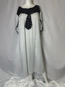 VESTIDO DE CASA VINTAGE MARCA ROMANA TALLA GRANDE/XL a lunares blancos y negros - Imagen 1 de 6