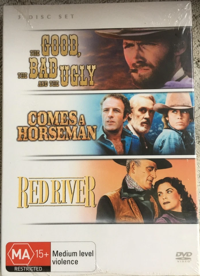 The Good, The Bad and The Ugly/Comes a Horseman/Red River 3-Disc DVD NEW SEALED - image 1 of 2