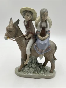 Vintage Lladro 5354 Ride in the Country Boy And Girl On Mule Retired 1985 - Picture 1 of 15
