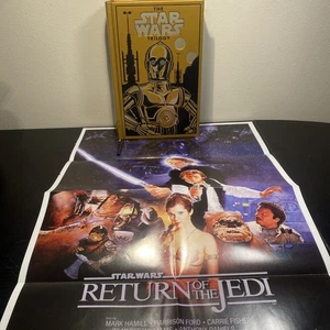 The Star Wars Trilogy C3PO Gold Leather Bound Edition Book with Poster Mint! - Picture 1 of 11