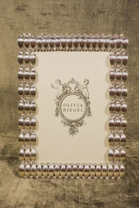 Cornice portafoto Olivia Riegel cristallo "Silver Darby" 4x6 nuova con scatola - Foto 1 di 7