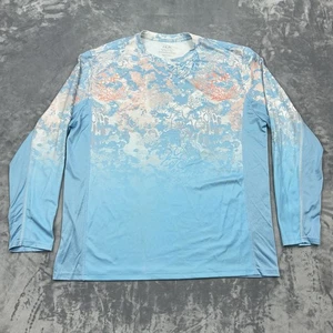 Camicia Huk Uomo Taglia XL Blu Icona X Cambio Marea Manica Lunga Mimetica Sbiadimento - Foto 1 di 9