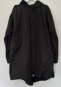 BAPE A Bathing Ape Parka Coat Ape Shall Never Kill Ape SIze XXL Black Grey - Picture 1 of 16