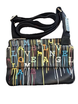 L.A.M.B. Cartera Bandolera Gwen Stefani Pintura por Goteo Arco Iris Letras Cuero  Foto 1 de 4