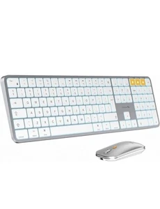 ProtoArc Backlit Bluetooth Keyboard and Mouse for Mac KM100-A Full Size Wireless - Picture 1 of 6