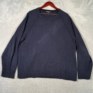 James Perse Pullover Herren XL 4 Blau Kaschmirmischung Rundhals *MANGEL - Bild 1 von 9