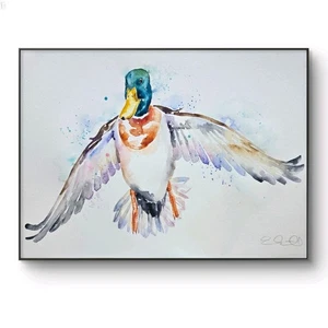 New Original signed watercolour painting signed by Elle Smith Art of a Duck - Picture 1 of 9