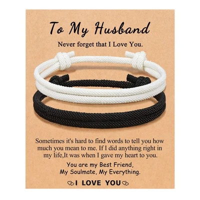 UNGENT THEM Adjustable Rope Couples Bracelets for Men, Boyfriend, Girlfriend,... - Image 1 of 4