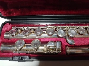 YAMAHA Flute YFL-221SII Nickel Silver Plated w/ Case Tested Used From Japan - Picture 1 of 8