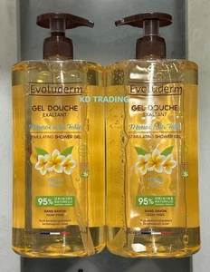 (2-Pk) GEL DE DUCHA ESTIMULANTE MONOI Evoluderm Natural TAHITIAN Hecho en Francia - Imagen 1 de 4