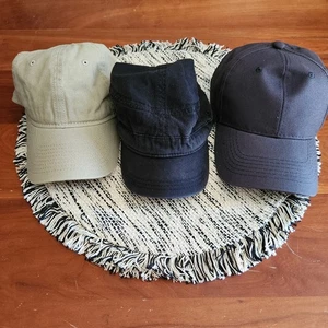Set Of 3 George Baseball Caps One Size Fits All Black, Gray, Khaki  - Picture 1 of 24