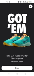 Taglia 10 - Nike GT Hustle 3 Victor Wembanyama Dusty Cactus IF2520-300 - Foto 1 di 10