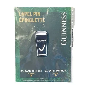 Guinness Beer Glass Pint Lapel Pin Black St Patricks Day Collect Irish Brewery - Picture 1 of 3