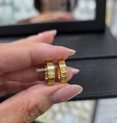 Regalo de aniversario para tu esposo diamante natural elegante pendiente aro plata 925 Foto 1 de 4