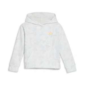PUMA Flawless Pack Fleece Graphic Pullover Hoodie Youth Girls Blue Casual Outerw - Picture 1 of 2