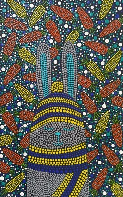 оригинальная картина кролик, милый кролик минималистское искусство, домашнее животное портрет холст искусство - Изображение 1 из 4