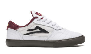 Lakai Kids Skateboard Shoes Cambridge White/Gum Leather Youth