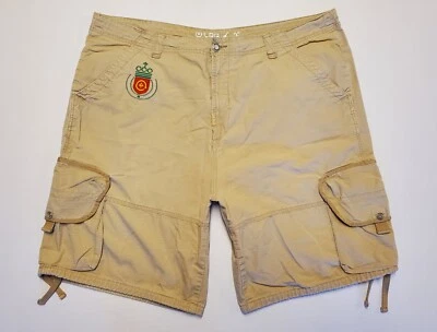 LRG Lifted Research Group VTG Rope A Dope Beige Tan Cotton Cargo Shorts Size 42 - Image 1 of 4