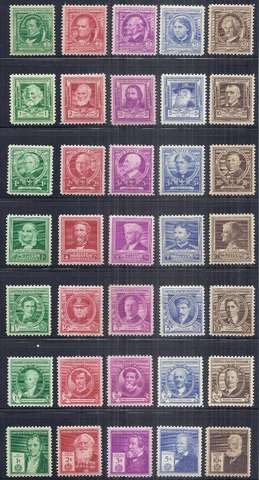 1940 US SC 859-893 Complete Famous Americans Set of 35 - F/VF, VF, VF/XF MNH* Cover