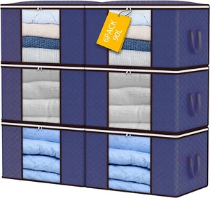 3/6 Stk Aufbewahrungstasche Faltbare Kleideraufbewahrung für Kleidung Bettdecken - Bild 1 von 16