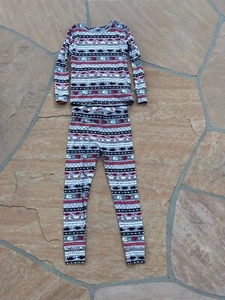 GAP Kid's 100% Organic Cotton Grey Red Dinosaurs Soft Knit PJ Set, Size 8 - Picture 1 of 3