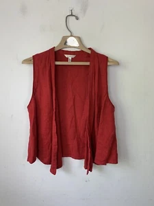 Kleen Damen Jacke Weste Medium Rot Leinen Lagenlook Twee Boho Sommer Preppy - Bild 1 von 8