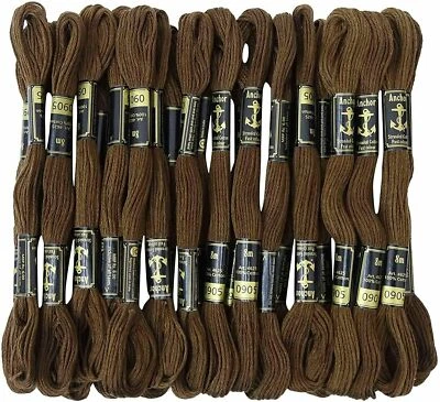 Anchor Threads Cross Stitch Stranded Cotton Thread Sewing Hand Embroidery Brown - Image 1 of 4