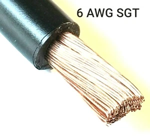 6 Gauge Battery Cable Black SAE J1127 SGT Automotive Power Wire SOLD PER FOOT - Picture 1 of 2