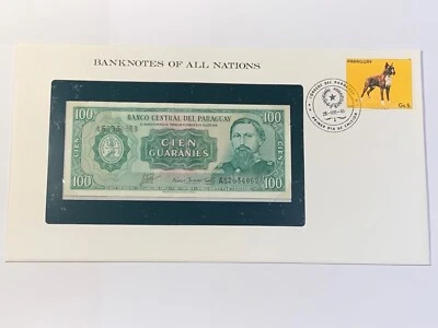 Billet et Enveloppe Paraguay Cien Guaranies 1952 Neuf + Fiche (102-18/A0-93) - Photo 1/3