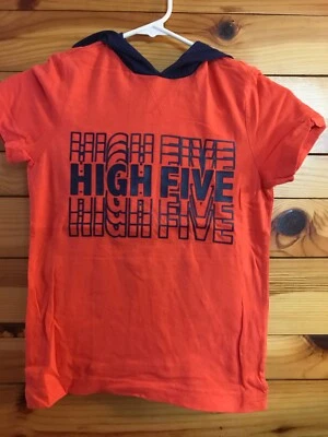 Camisa Top Crazy 8 Capucha Alta Cinco Manga Corta Niños Naranja con Capucha Azul Marino S 5-6 Foto 1 de 3