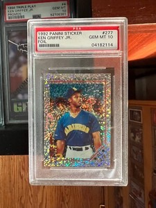 1992 Panini Sticker #227 Foil Prism Ken Griffey Jr. PSA 10