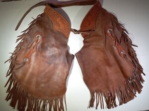 Leather Western Chaps/ made in Mexico