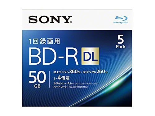 Sony Blu-ray Discs BD-R DL 50GB 4X Speed 3D Blank Media Printable Discs W/T - Image 1 of 1