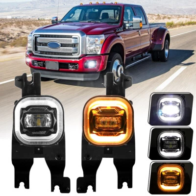 For Ford F-250 F-350 F-450 SUPER DUTY 2008-2010 LED Fog Lights Bumper Lamp w/DRL - Image 1 of 4