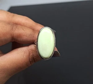 Lemon Chrysoprase Gemstone Handmade 925 Sterling Silver jewelry Ring Size -8 - Picture 1 of 3
