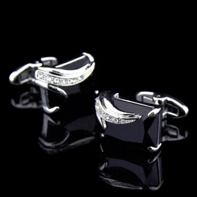 Винтажные мужские запонки ювелирные изделия со стразами классический золотой запонки галстуки застежки новый - Изображение 1 из 4