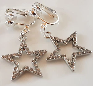 OHRCLIPS CLIPS VERSILBERT STERNE  STRASS - Bild 1 von 2