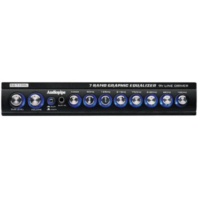 AUDIOPIPE EQ-710HL 7-BAND 1/2 DIN GRAPHIC EQUALIZER EQ w/ HI/LO 9V LINE DRIVER - Image 1 of 4